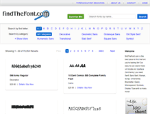 Tablet Screenshot of findthefont.com